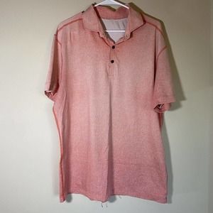 LULULEMON Size XL Mens Salmon Performance‎ Stretch Polo Sport Shirt Golf Casual